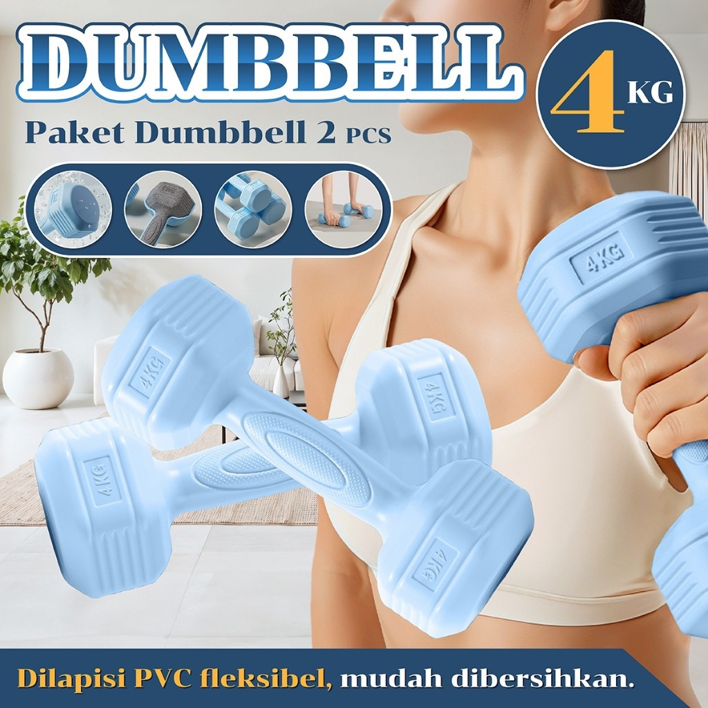BG SPORT Dumbbell Mini Barbell 2 ชิ้น PVC PE สีนุ่มปฏิบัติ Home Gym อุปกรณ์ฟิตเนส