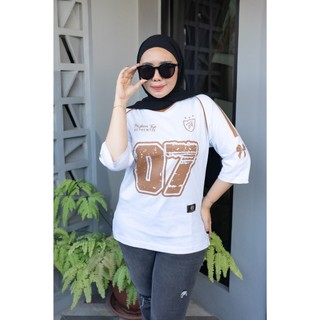 LegyStore - Kaos Wanita Oversize Jumbo Lengan 7/8 Katun Combed PREMIUM Atasan Wanita Oversize Jumbo