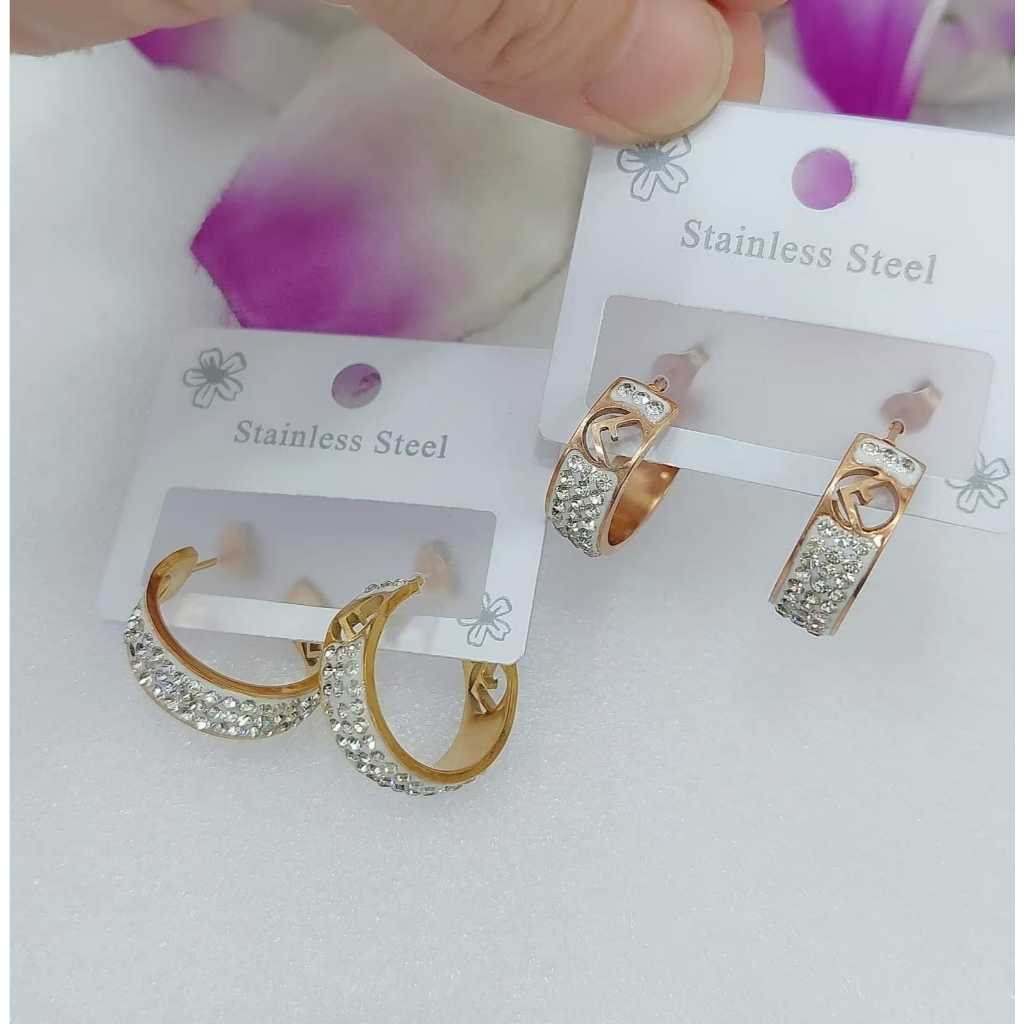 ต่างหูสแตนเลสไทเทเนียมป้องกันการจางเครื่องประดับและผู้หญิง7870