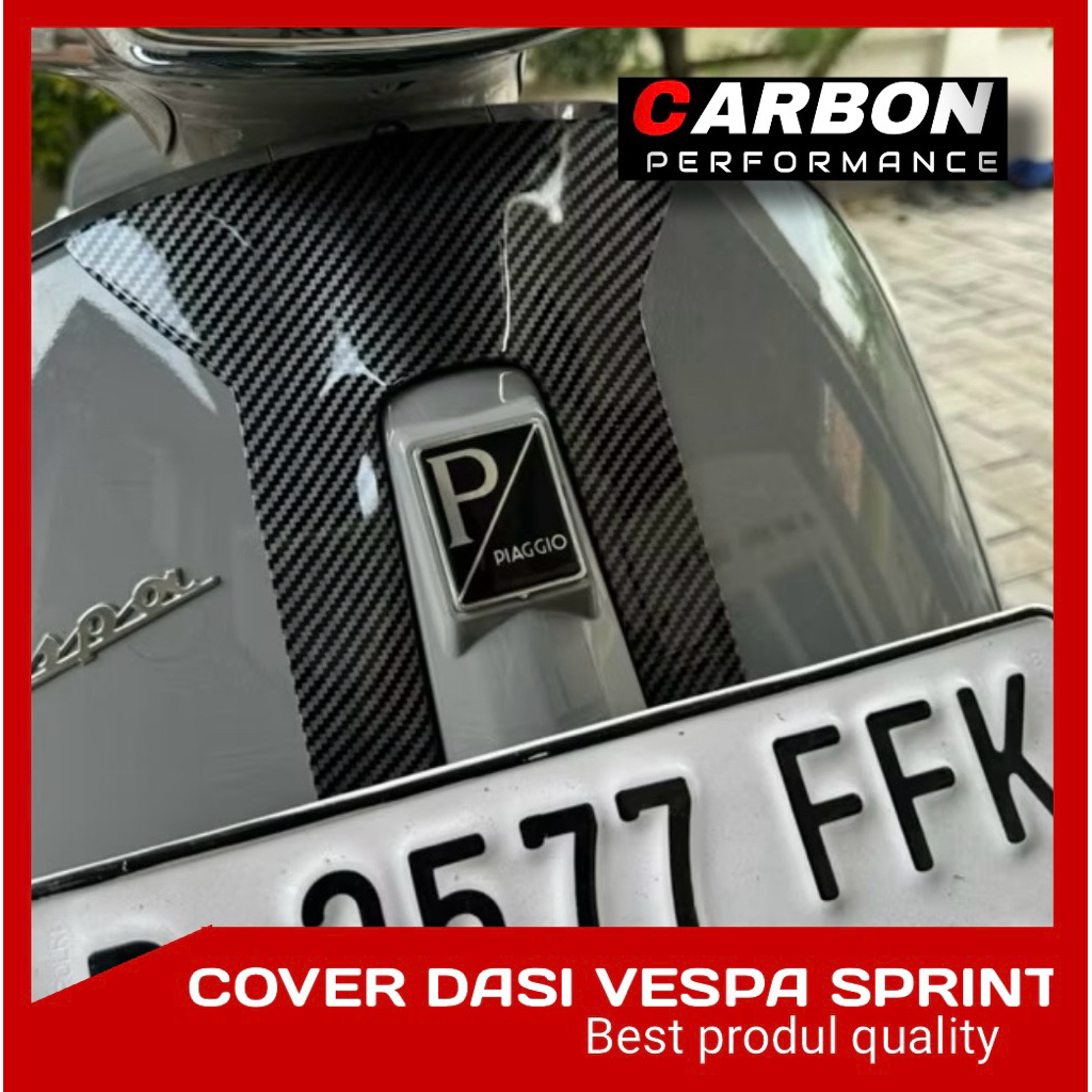 VESPA SPRINT CARBON GLOSSY TIE COVER รูปที่ 2
