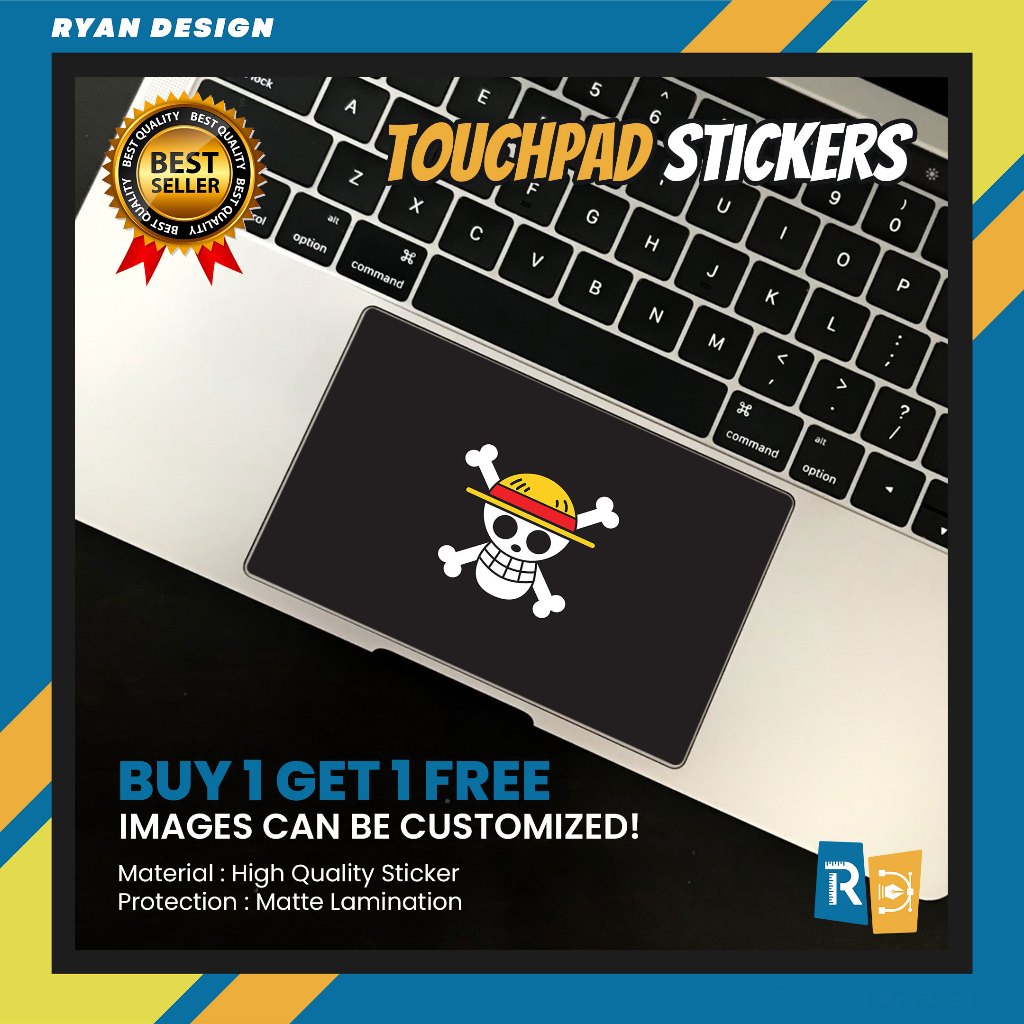 พรีเมี่ยม Garskin TouchPad แล็ปท็อปผิว Jolly Roger One Piece TrackPad Protector TouchPad Protector (ซื้อ 1 แถม 1)