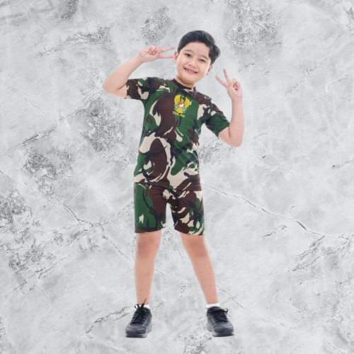Setelan Anak Laki-Laki Army TNI AD 1-11thn Lengan Pendek