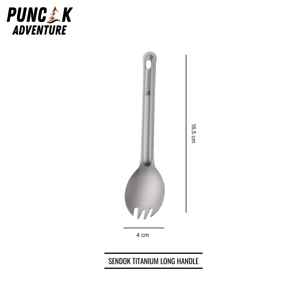 Spork Camping Cutlery Titanium Long Handle Cutlers - SC116 - ช้อนไทเทเนียม