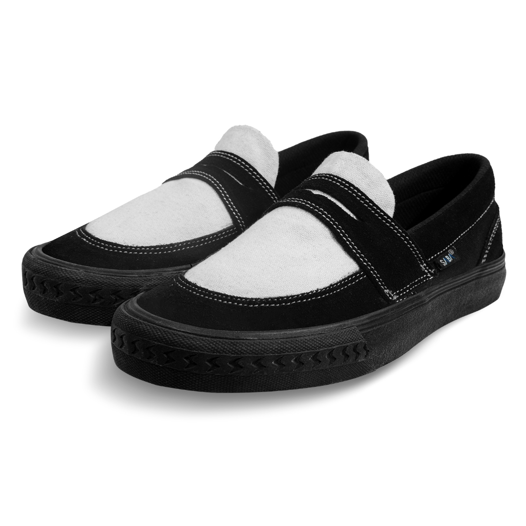 SABA Mens Tuxedo Oreo White Shoes - รองเท้าผ้าใบโลฟเฟอร์ราคาถูกและดี 100% Original TXD 01