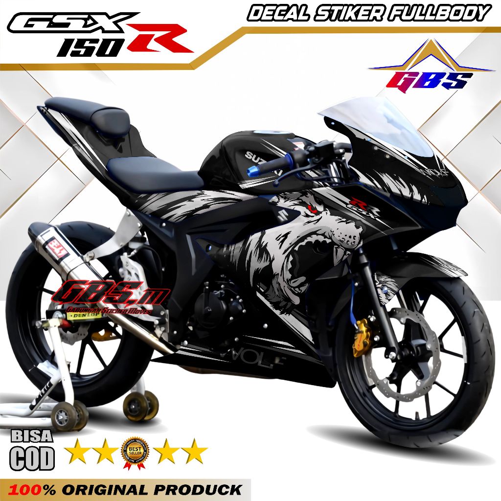 - Suzuki GSX 150 R Fullbody Decal สติกเกอร์หมาป่า GSX R 150 Fullbody รถจักรยานยนต์ Variation สติกเกอ