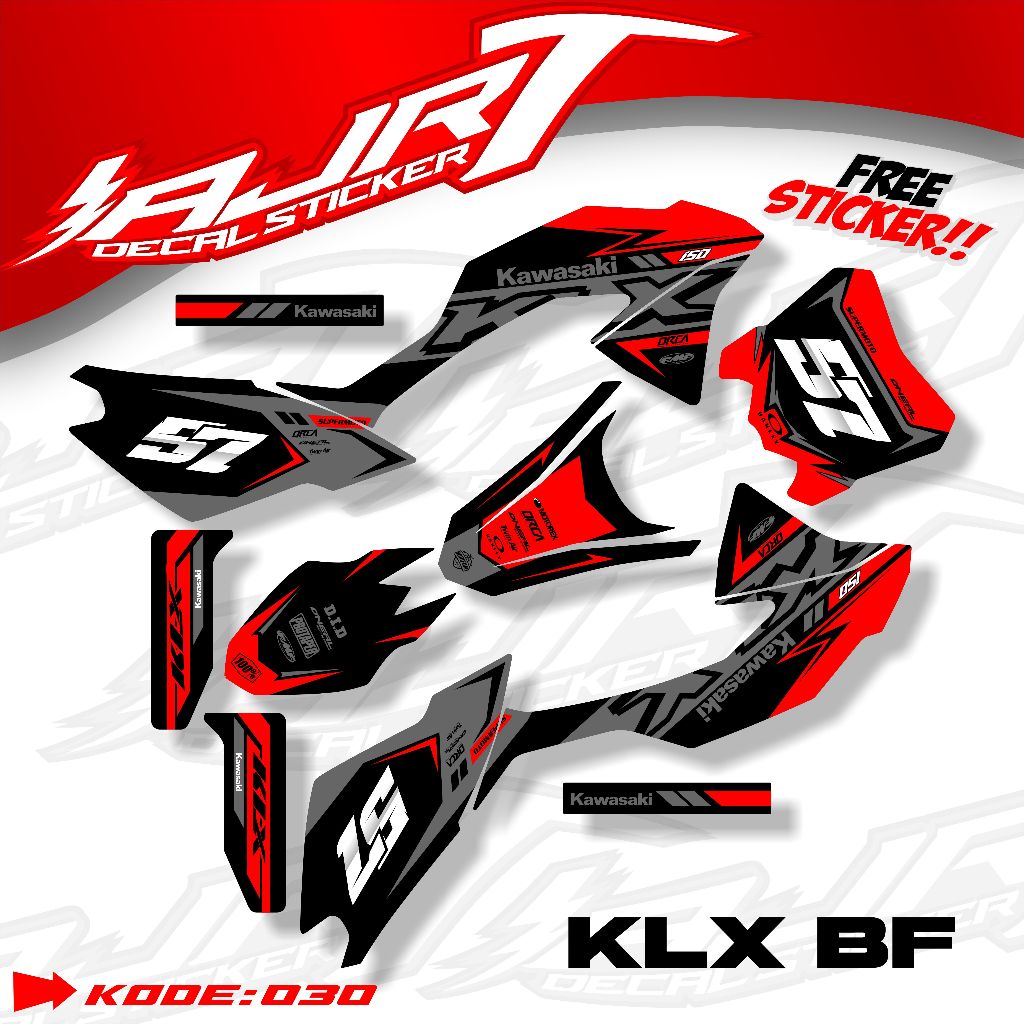 สติ๊กเกอร์ DECAL KAWASAKI KLX BF CRF BOARD - KAWASAKI KLX BF/G/L . AJR.RA.030