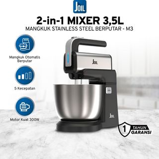 Joil Hand Stand Mixer M3 Stainless Steel 5 Kecepatan & Turbo