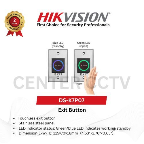 DS-K7P07 ปุ่มกดแบบไม่สัมผัส HIKVISION