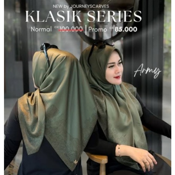 Classic Army Motif Hijab Journey Square Journey