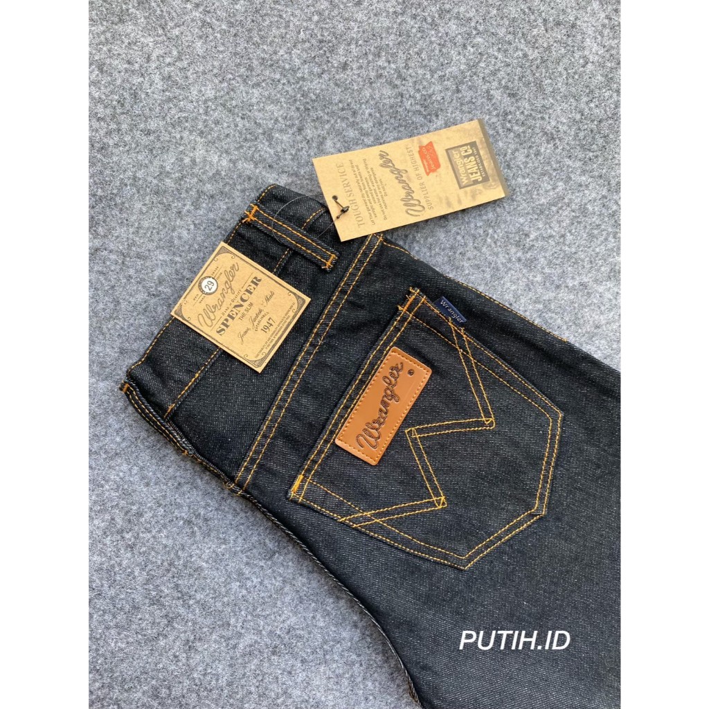 W1rangler Brown Premium Standard กางเกงยีนส์ผู้ชาย กางเกงขายาวผู้ชายทรงปกติ