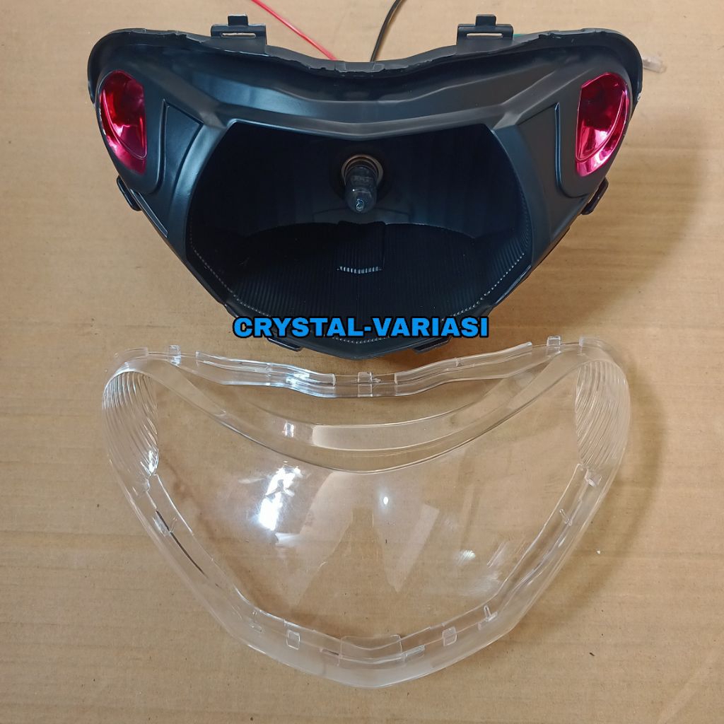 MERAH 2008-2012 Mio Smile Black Red ไฟหน้า Reflector Costum/Mio Smile Front Reflector Costum Black R