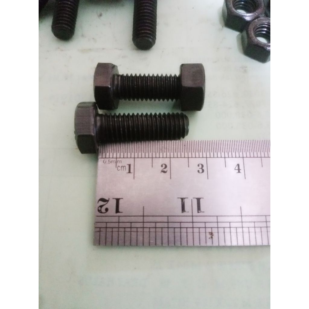 BM STEEL 8.8 M08X25MM FT | BOLT STEEL NUT 8.8 M08X2.5CM FULL KEY THREAD 13 (5 ชิ้น)