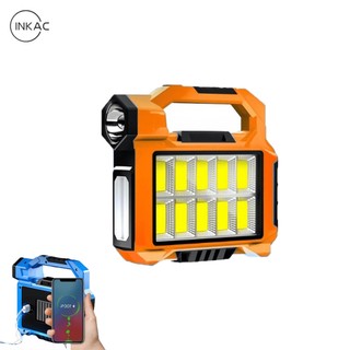 [COD] INKAC Senter LED Solar Portabel Lampu Senter Tenaga Surya Lampu Darurat Cas Ulang + Powerbank 3in1 Waterproof Lampu Berkemah Light Outdoor Camping Hiking Multifungsi