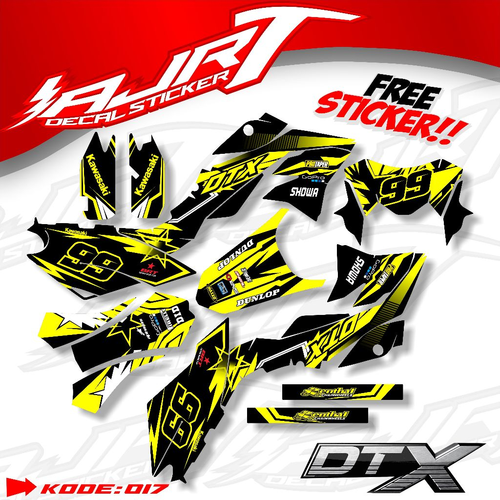 KAWASAKI DTRACKER FULL BODY DECAL - NAME AND NUMBER MAY BE REQUESTED AJR.RA.017