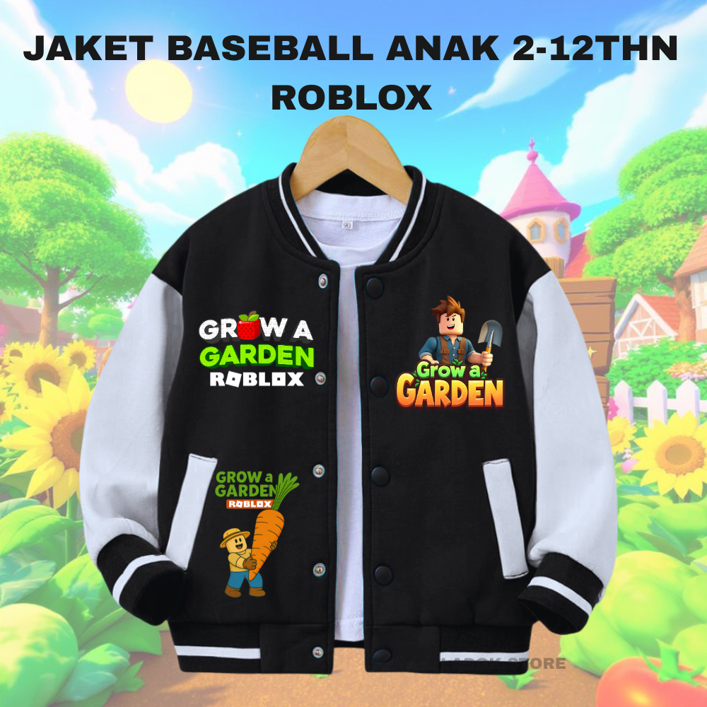 ເສື້ອແຈັກເກັດຮູບແບບ VARSITY ເດັກ ມີຮູບ GROW A GARDEN Baseball & ເສື້ອແຈັກເກັດກັນໜາວ ອາຍຸ 2-12 ປີ (Viral)