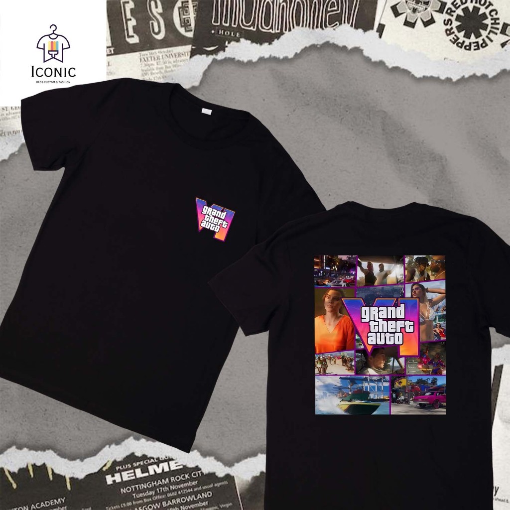 เสื้อยืด GTA 6 GTA VI Cotton Combed 30s เสื้อยืด