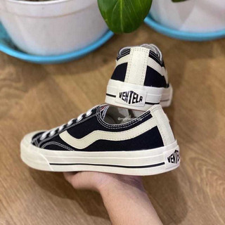 Sepatu Ventela Publick Low Black White Natural Pria Wanita