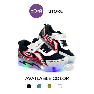 Sepatu Anak Laki-Laki Sport Led Menyala Sneakers Keren Ukuran 24 -32