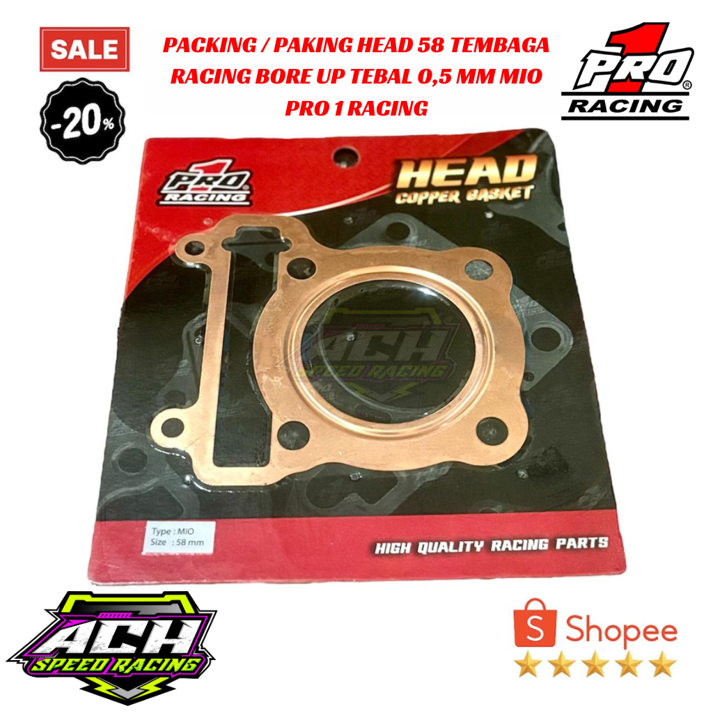 การบรรจุ PAKING HEAD 58 COPPER RACING BORE UP 0.5 MM THICKNESS MIO PRO 1 RACING
