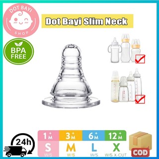 Dot bayi 3.8cm Slim Neck Dot Botol Susu standard Empeng bayi Silikon Dot Nipple  BPA-Free