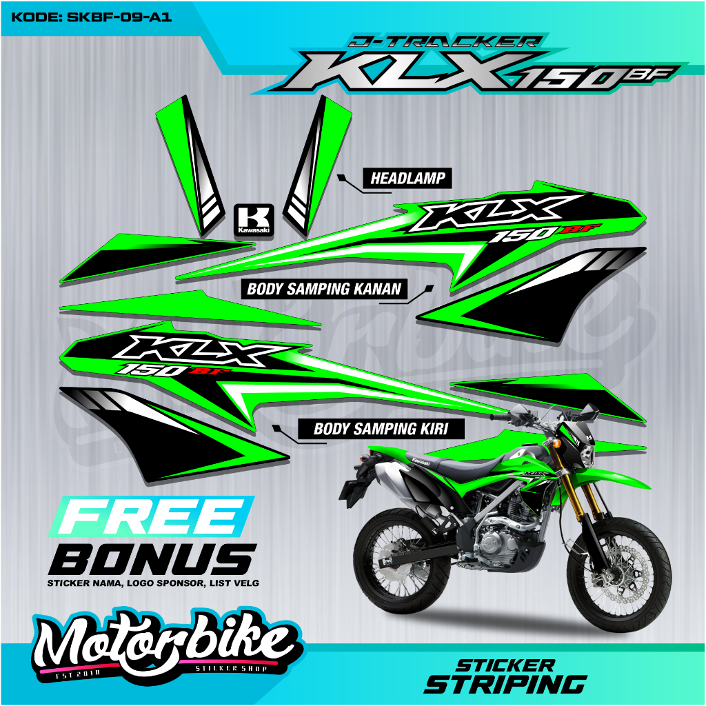 KLX150 BF อุปกรณ์มอเตอร์ไซค์ Kawasaki Motorcycle Vinyl Striping สติ๊กเกอร์ Klx150 Bf/big Foot 2015 1