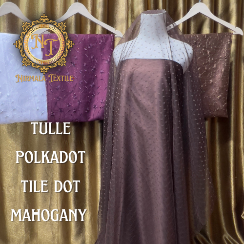 TILE DOT FABRIC POLKADOT TILE FABRICLET TILE MATERIAL ผู้หญิง DOT TOP DRESS