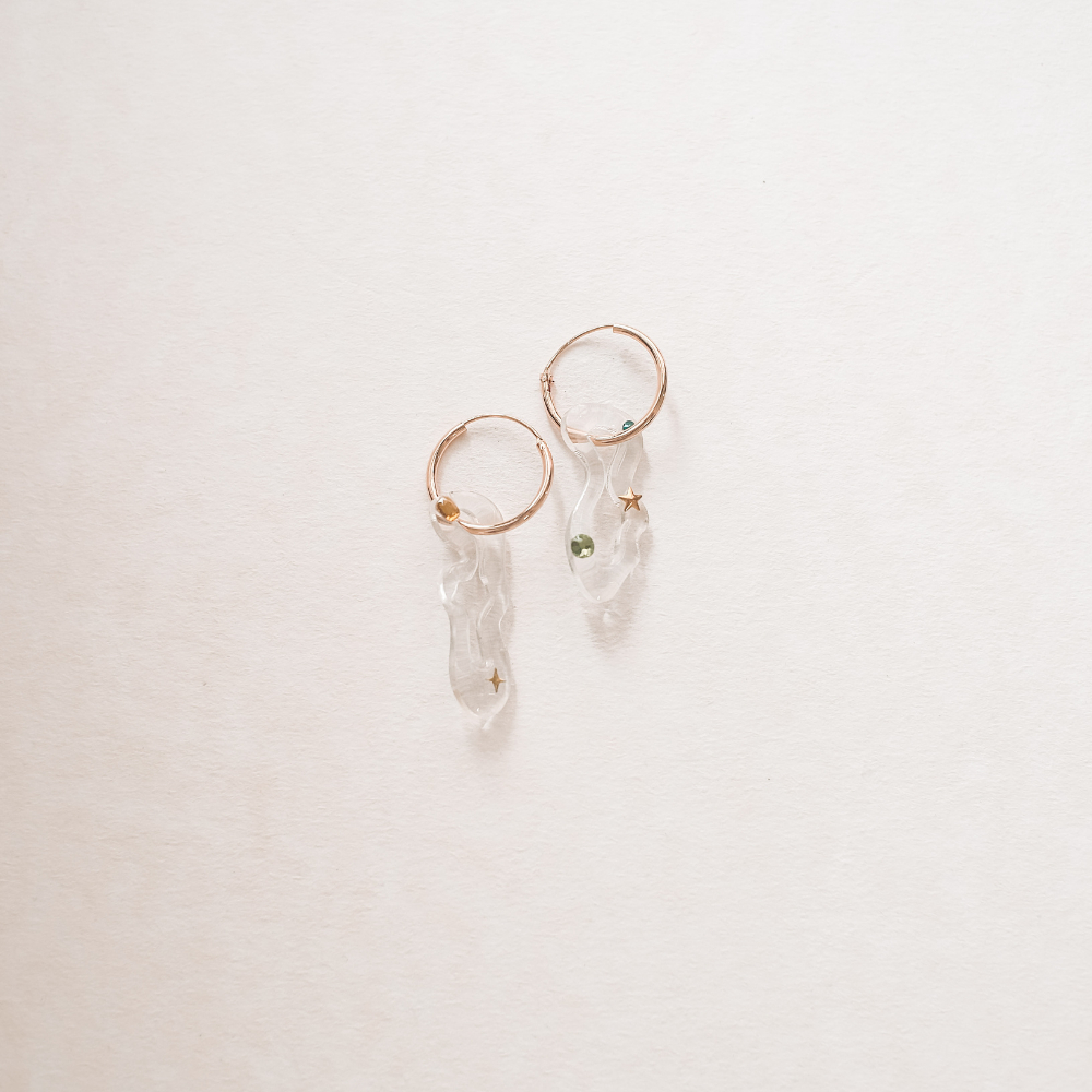 ต่างหู Lunaris Hoop – ต่างหูเรซินแฮนด์เมด Bahamas