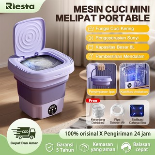 2025 Mesin Cuci Mini Portable 2 Tabung 8L Mesin Cuci Lipat Otomatis