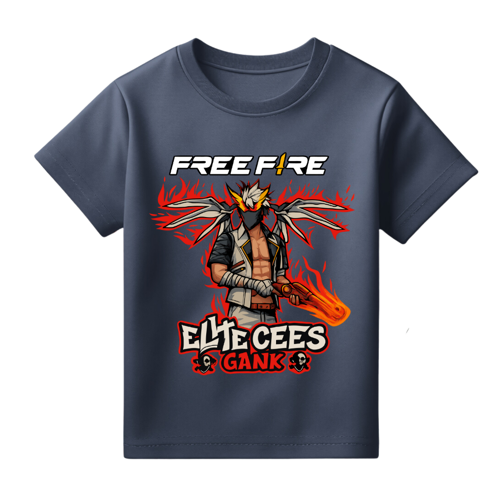 เสื้อยืดเด็กตัวละคร Free Fire Elite Cees - Free Fire Elite Skin Shirt สําหรับเด็กผู้ชาย 1-10 ปี
