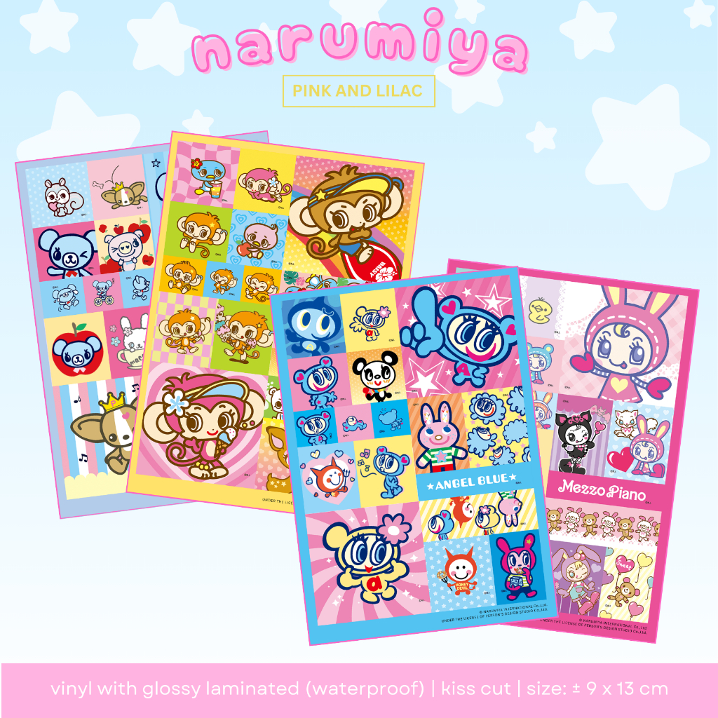 แผ่นสติ๊กเกอร์ Angel Blue, Mezzo Piano, Pom Ponette, Daisy Lovers | Deco Sticker ญี่ปุ่นกันน้ํา