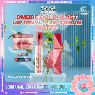 OMG OH MY GLAM Paket Ombre Lip Vinyl + Lip Cream || Transferproof Gloss || Longlasting Stain || Intense Color || Plumpy