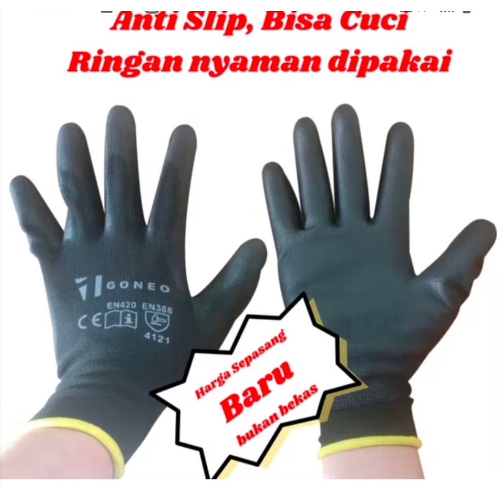 Elegant & Safety EN420 Palm Fit Polyurethane Coating Industry ถุงมือทํางานช่าง