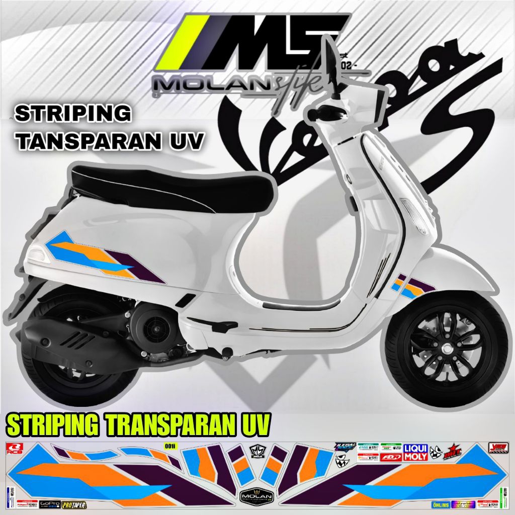 Decal สติกเกอร์ Striping Variation โปร่งใส Uv Vespa S 125 Vespa Lx 125 Vespa S/Lx 125 iget Facelift 