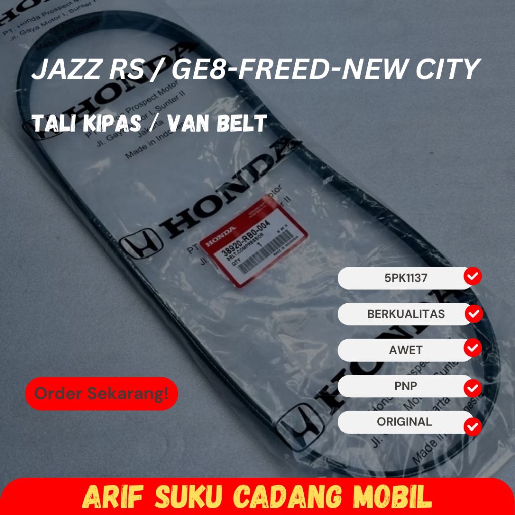 Vanbelt/พัดลมเข็มขัดพัดลม Honda Jazz Rs Ge8 Freed New City 38920-RB0-004. 5PK1137 เดิม Honda
