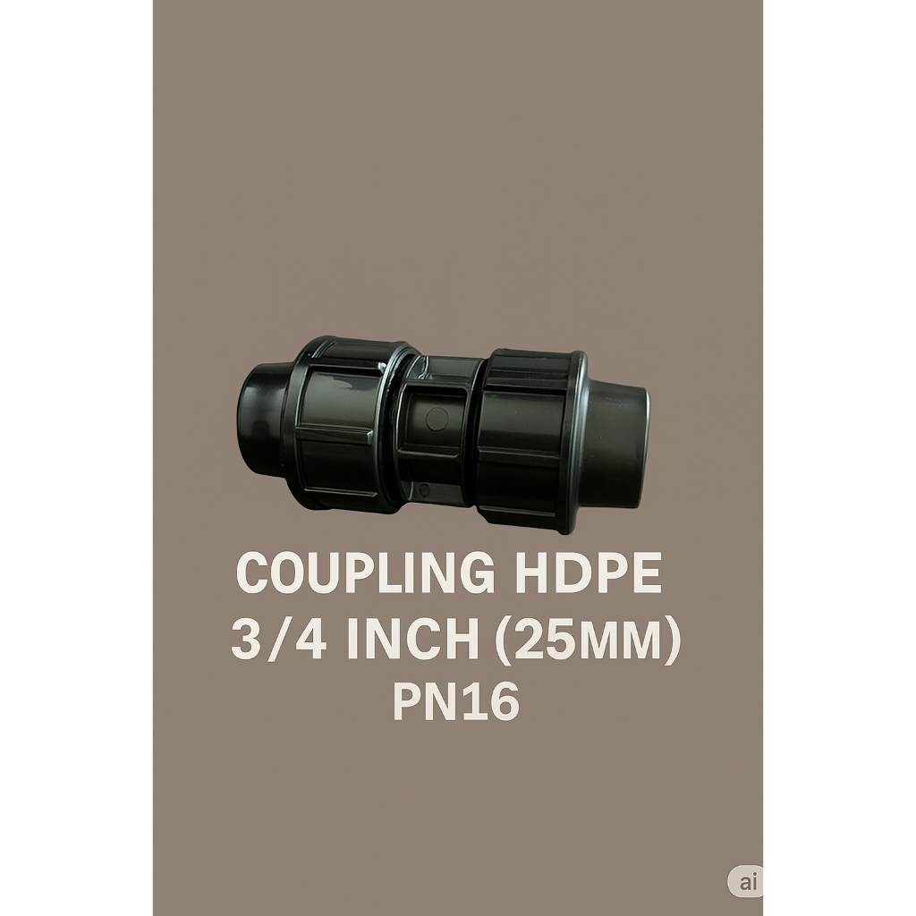 HDPE STRAIGHT COUPLING FITTING HDPE 3/4 นิ้ว (25MM) PN16 COMPRESSION / HDPE SOCKET 3/4 นิ้ว (25MM))