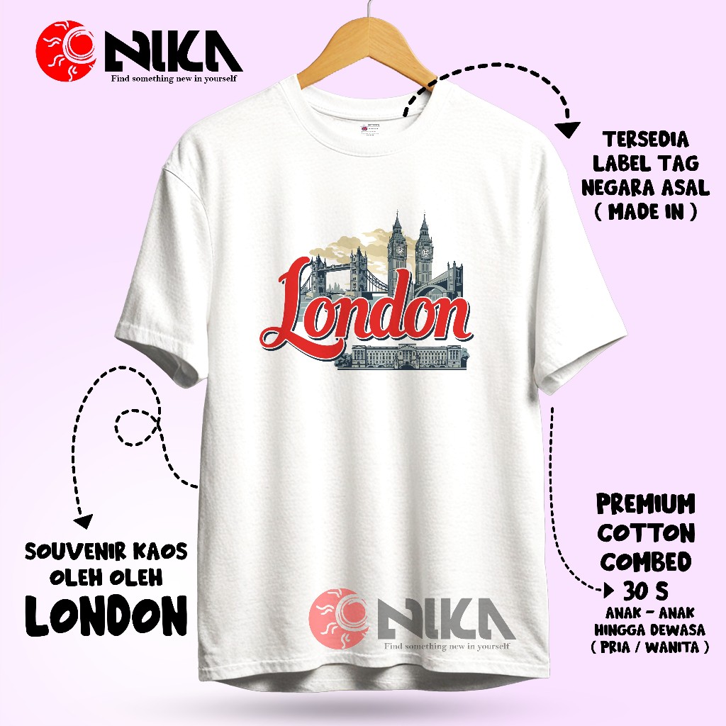 เสื้อยืด SOUVENIR BY ENGLAND LONDON ENGLAND SOUVENIR เสื้อยืด LONDON COTTON COMBED 30S PREMIUM