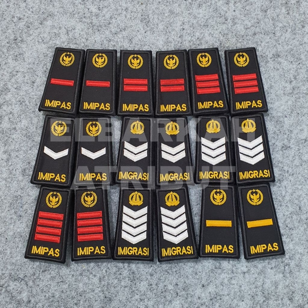 Pdh Rank Sign เย็บปักถักร้อยเต็มนูน Kemeninipas (Imration, Imipas และ PAS) Group 1A,1B,1C,1D,2A,2B,2