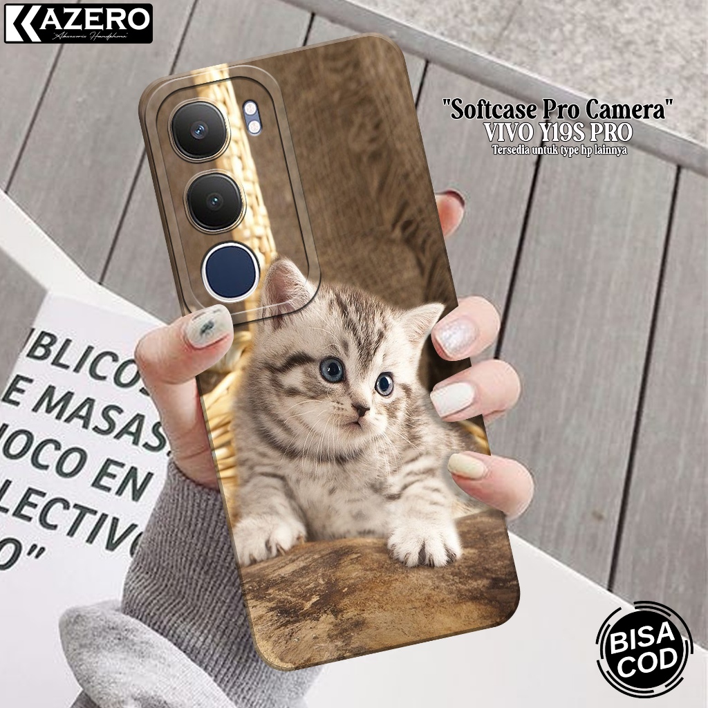 KAZERO - เคสโทรศัพท์ VIVO Y19S PRO - เคสแมวแฟชั่น - กล้อง Pro - VIVO Y19S PRO Softcase - เคส VIVO Y1