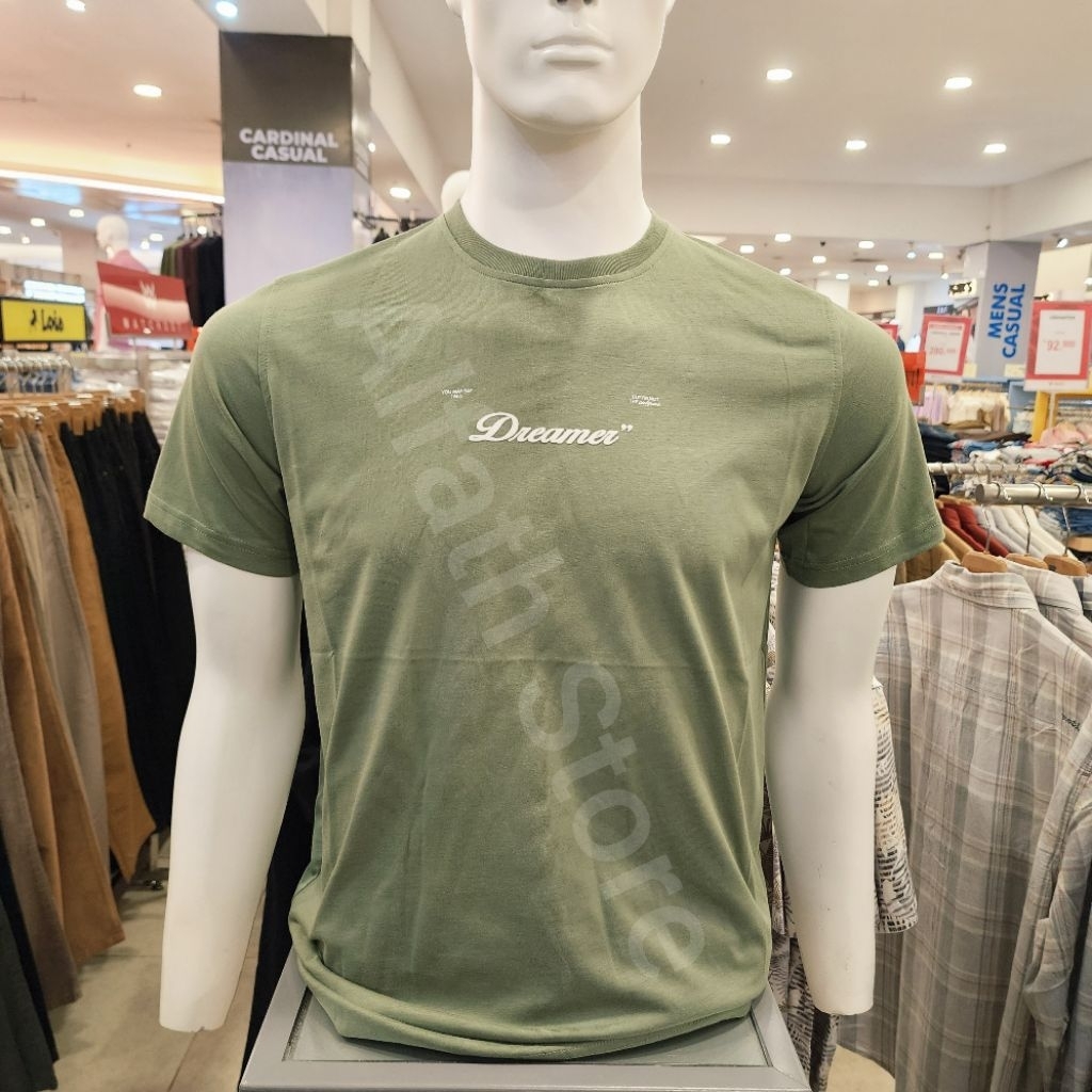 HIJAU Mens Casual Graphic T-shirt Premium Screen Printing Streetwear Green AAIIS0138P