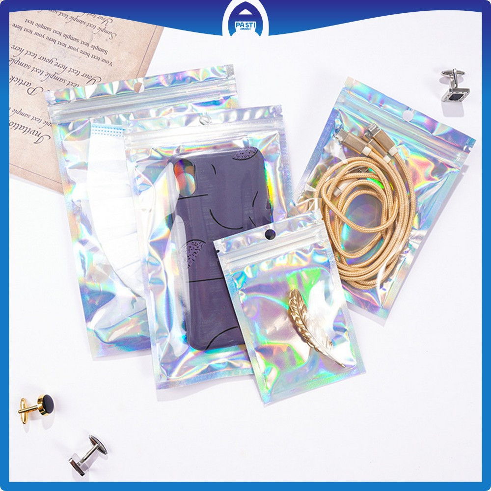 EC ขายปลีก Ziplock โฮโลแกรมฟอยล์ 7X13 ซม.พลาสติกเครื่องเทศอาหารคลิปบรรจุภัณฑ์/พลาสติกหนาซิปคลิปอเนกป