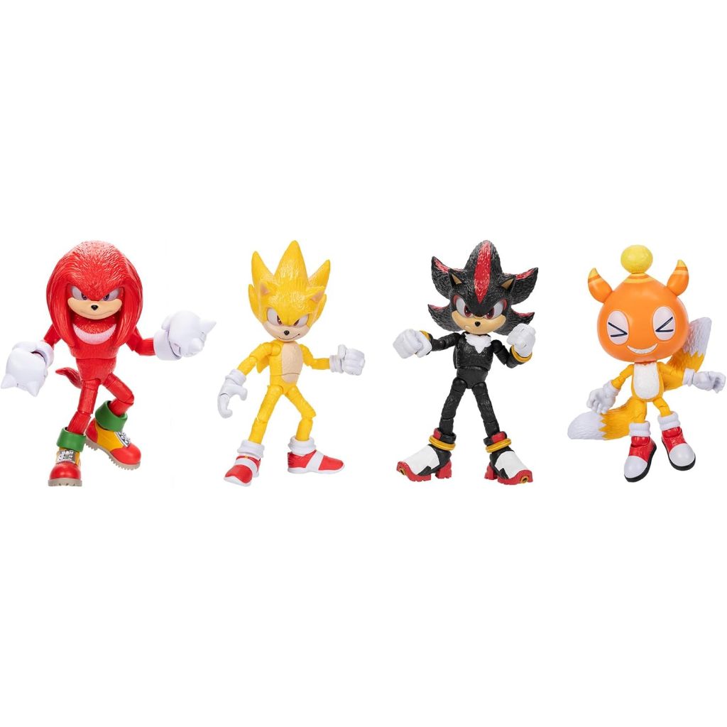สต็อกจํานวนจํากัด SONIC 3 MOVIE 5-INCHACTION FIGURE 4-PACK, ฟิกเกอร์ ARTICULATED จาก JAKKS PACIFICS