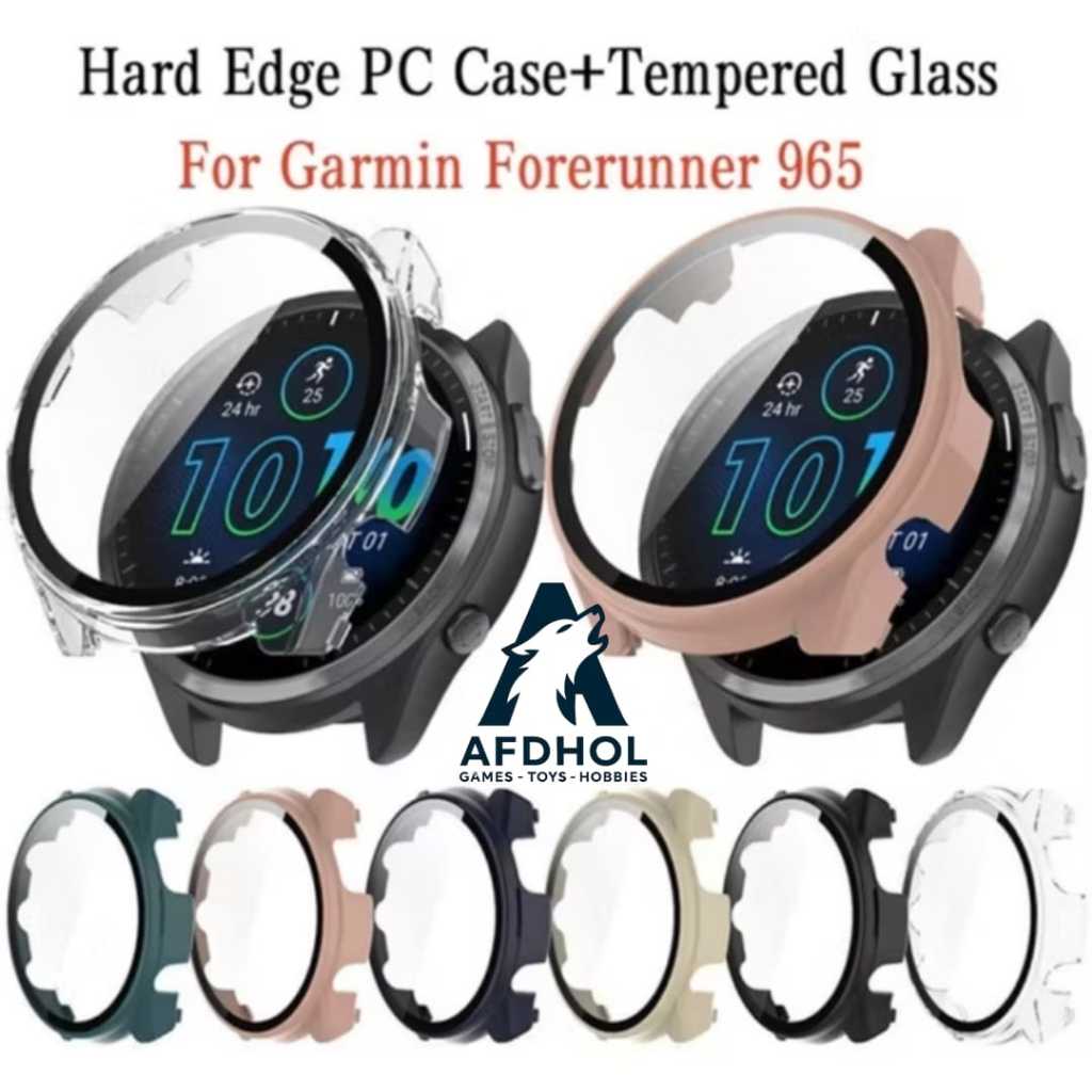 LAYAR BUMBER HARD CASE GARMIN FORERUNNER 965 HARD COVER + TEMPERED GLASS CASING TPU SILICONE SHELL P