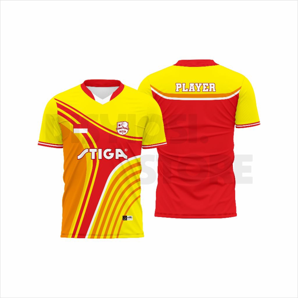 เสื้อยืดกีฬา | JERSEY PINGPONG - 06 | UNISEX FULL PRINT TABLE TENNIS JERSEY FREE CUSTOM (LOGO, NAME,