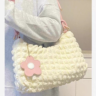CANTIKERO Puffy Bag Flower Tas Selempang Pillow Korea Style Women Sling Bag Tas fashion lucu slingbag Tas Ketiak Warna Solid