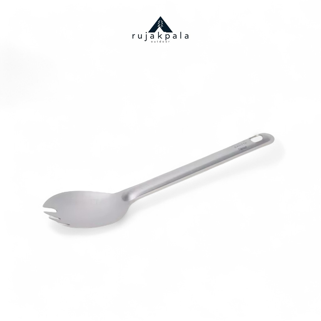 SACHUI Spork Outdoor Camping Cutlery Titanium Long Handle Cutlery - SC116 - สีเทา rujakpala