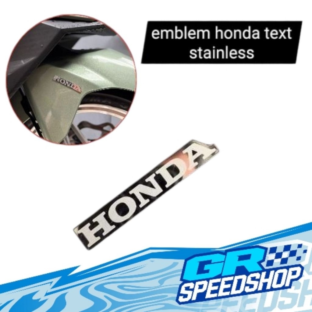 Honda สแตนเลสสัญลักษณ์ Honda สแตนเลสสัญลักษณ์ข้อความ PxT 60x10 มม.วัสดุสแตนเลสฟรี 3M Double Tap (PRI