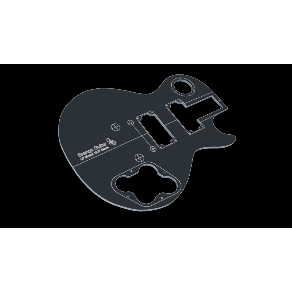 LP Mini 19.5" Scale Model Guitar Body Neck Acrylic Template กีตาร์ไฟฟ้า 5 มม
