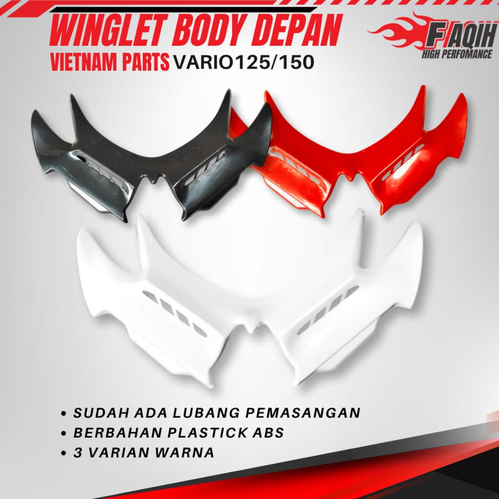 GREETINGDARIBINJAI RACING CPD 1 ชิ้น Winglet Vario WINGLE FRONT Vario ABS Winglet Vario 125/150 Wing