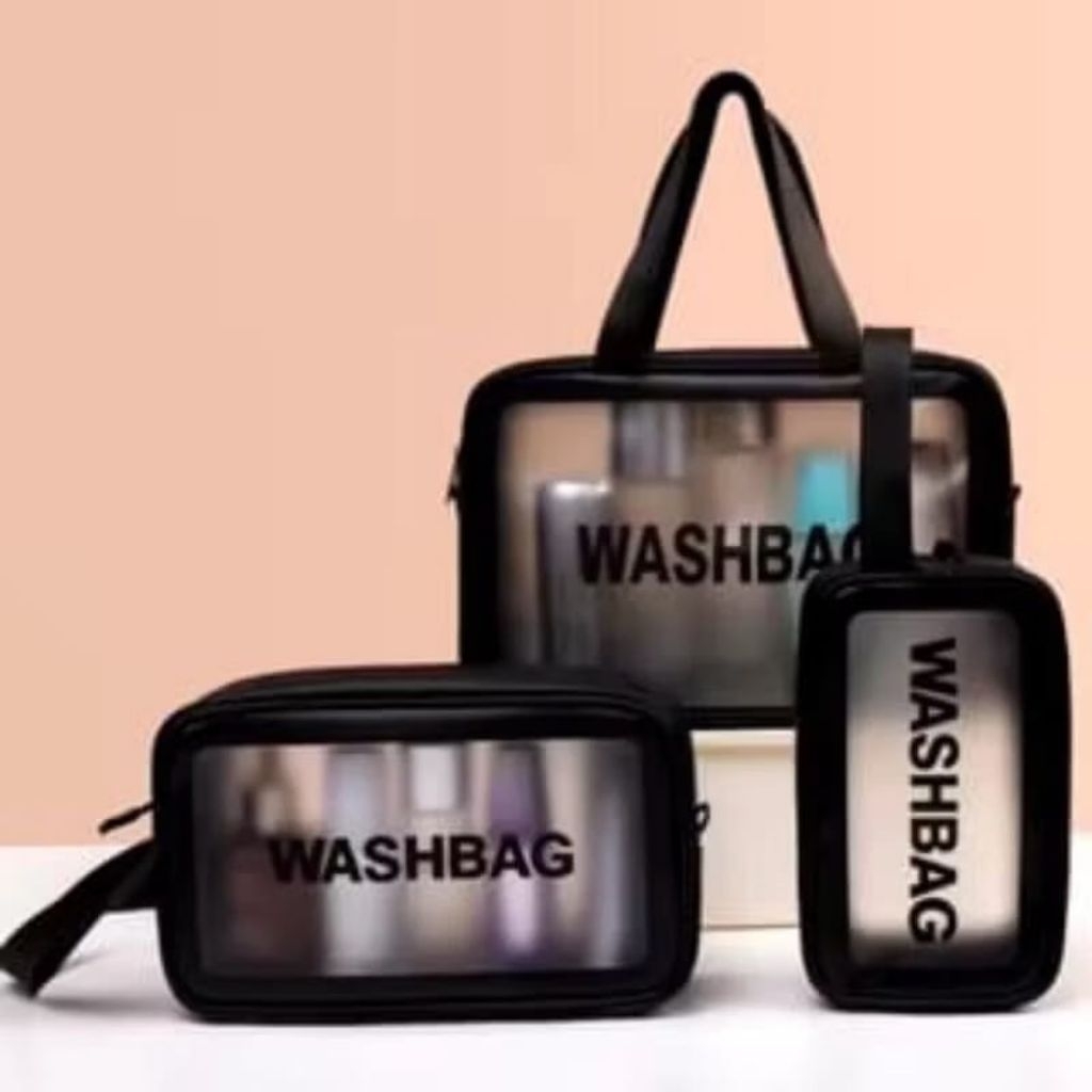 WASHBAG BAG TRANSPARENT COSMETIC BAG/MAKE UP POUCH WASHBAG POUCH WATERPROOF MAKE UP BAG