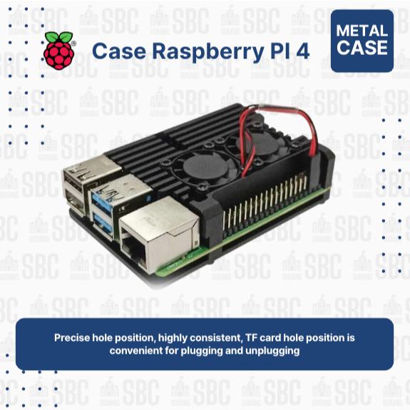 เคสโลหะ Raspberry Pi 4 รุ่น B ALUMINIUM DUAL FAN สีดํา